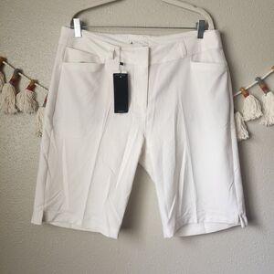 Adidas White Bermuda Athletic Casual Shorts Golf Performance NWT 14 Plus Size